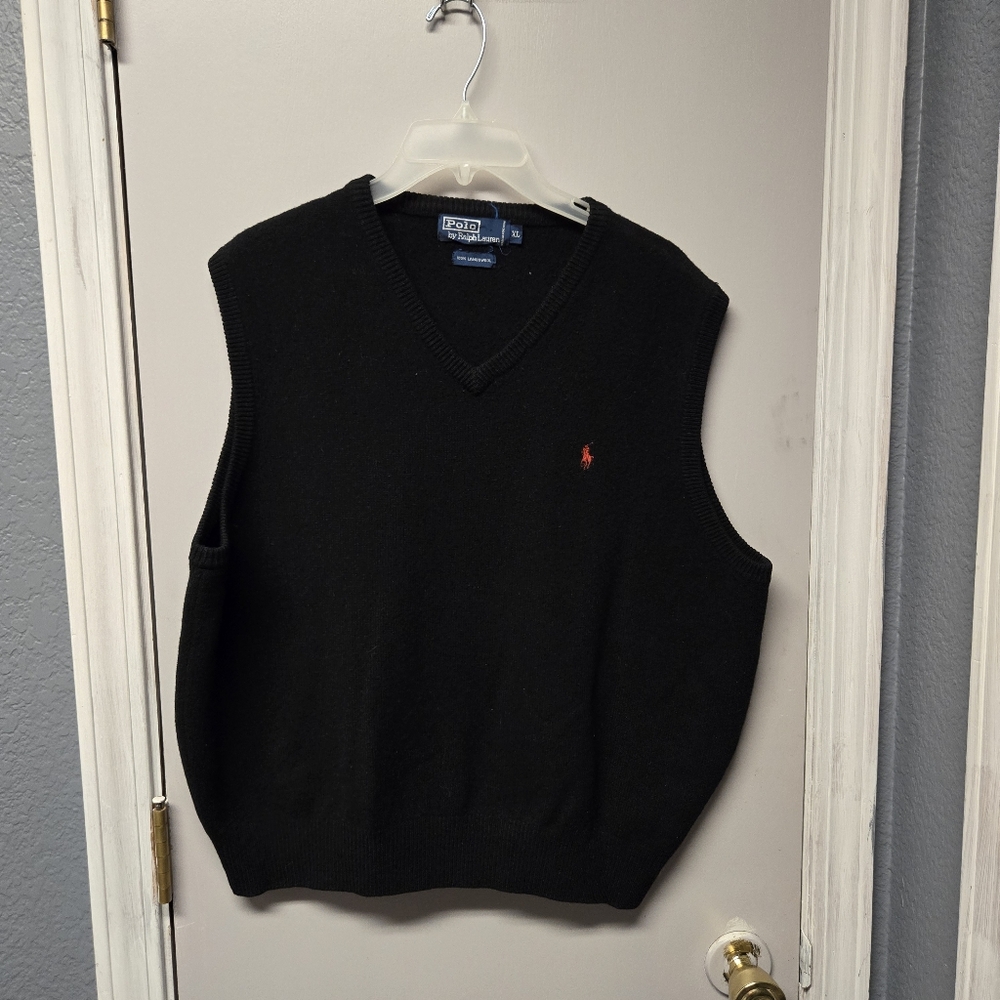 XL Black Vintage  Polo Ralph Lauren Sweater Vest